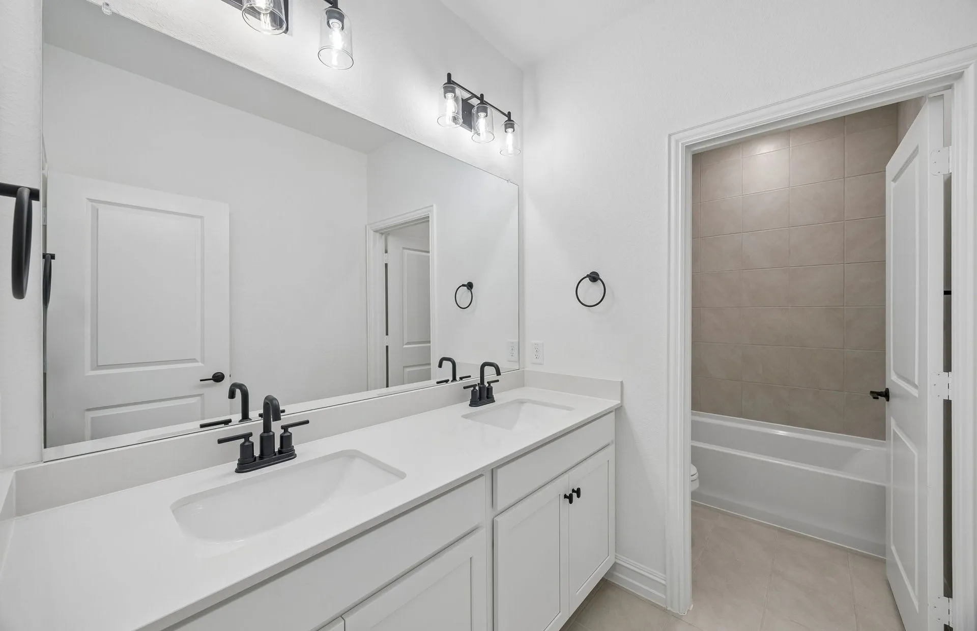 Secondary bath with double vanity