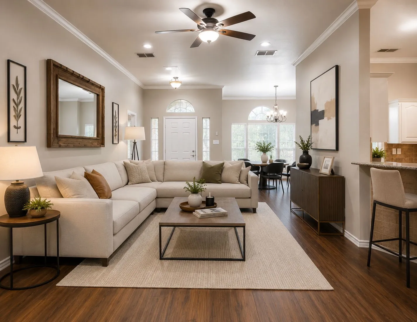 living room AI generated to imagine with different furniture