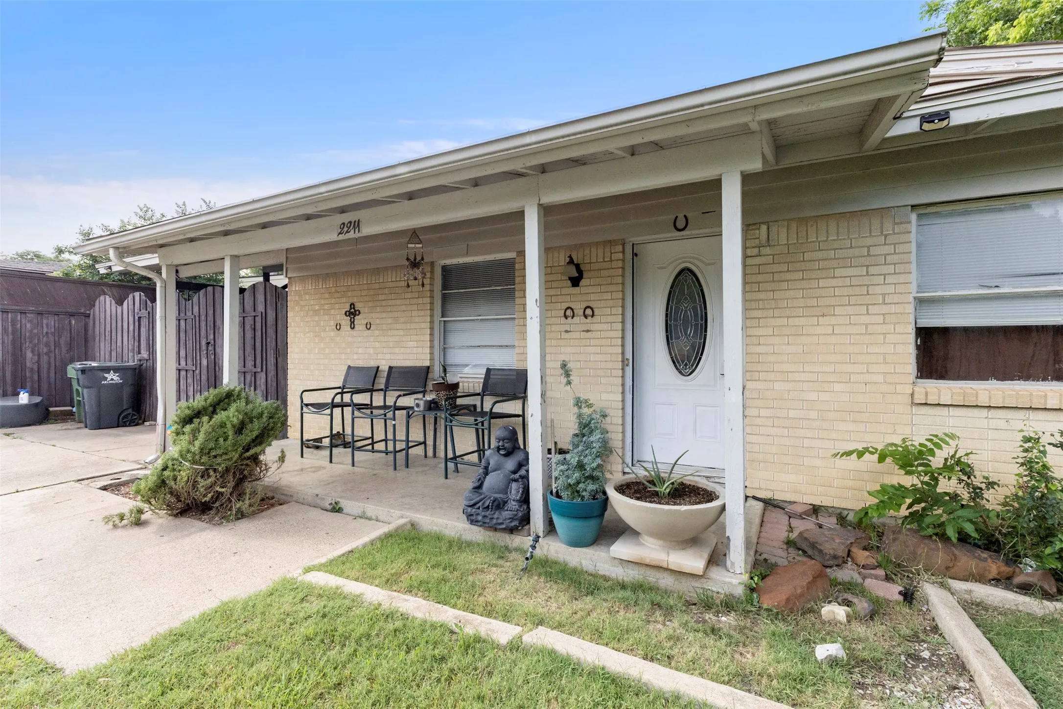 Covered front porch entry
