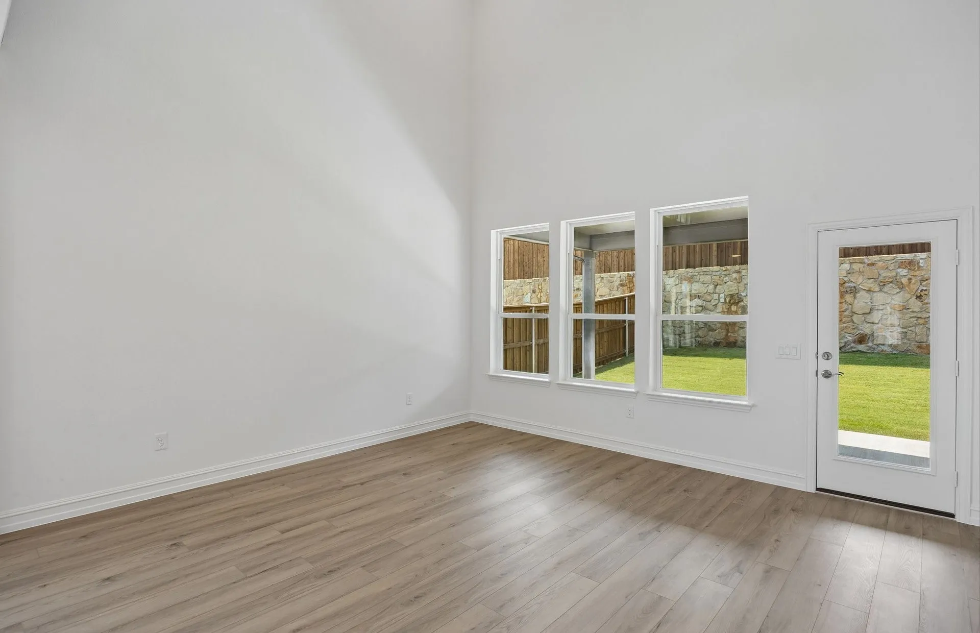 Gathering room with backyard access