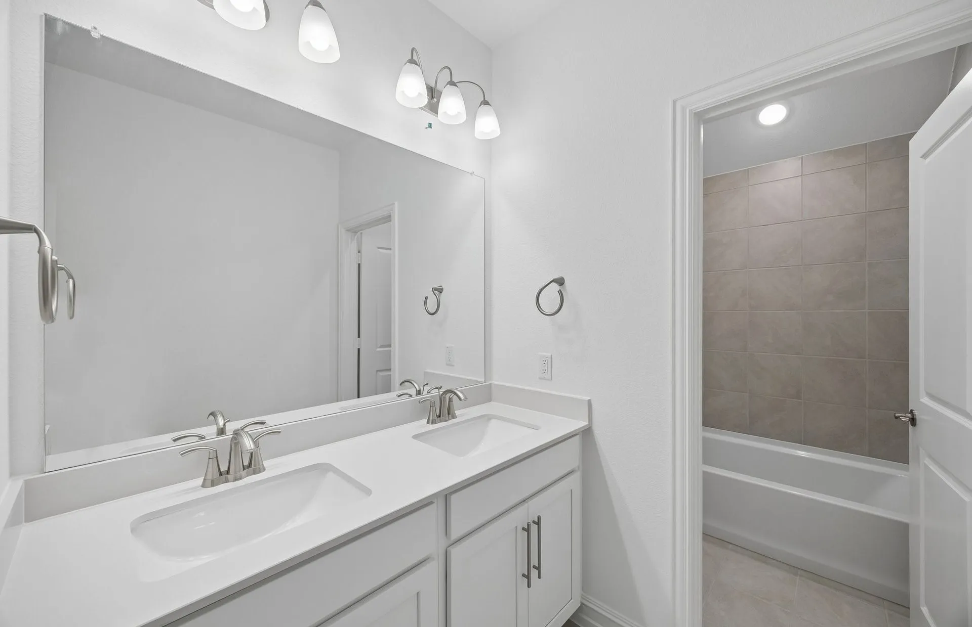 Secondary bath with double vanity