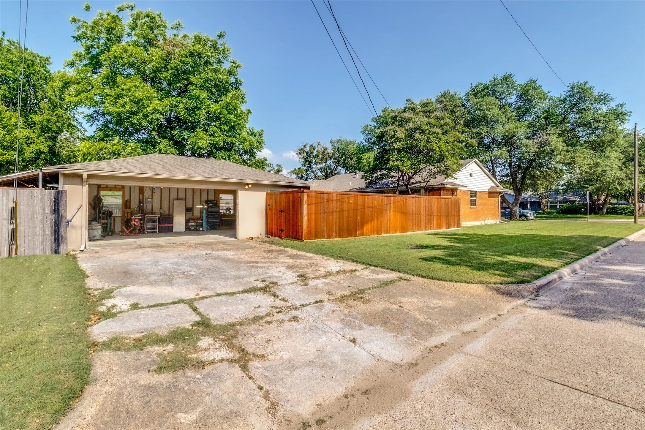 Two-car garage with a side entry for easy parking on an oversizes lot