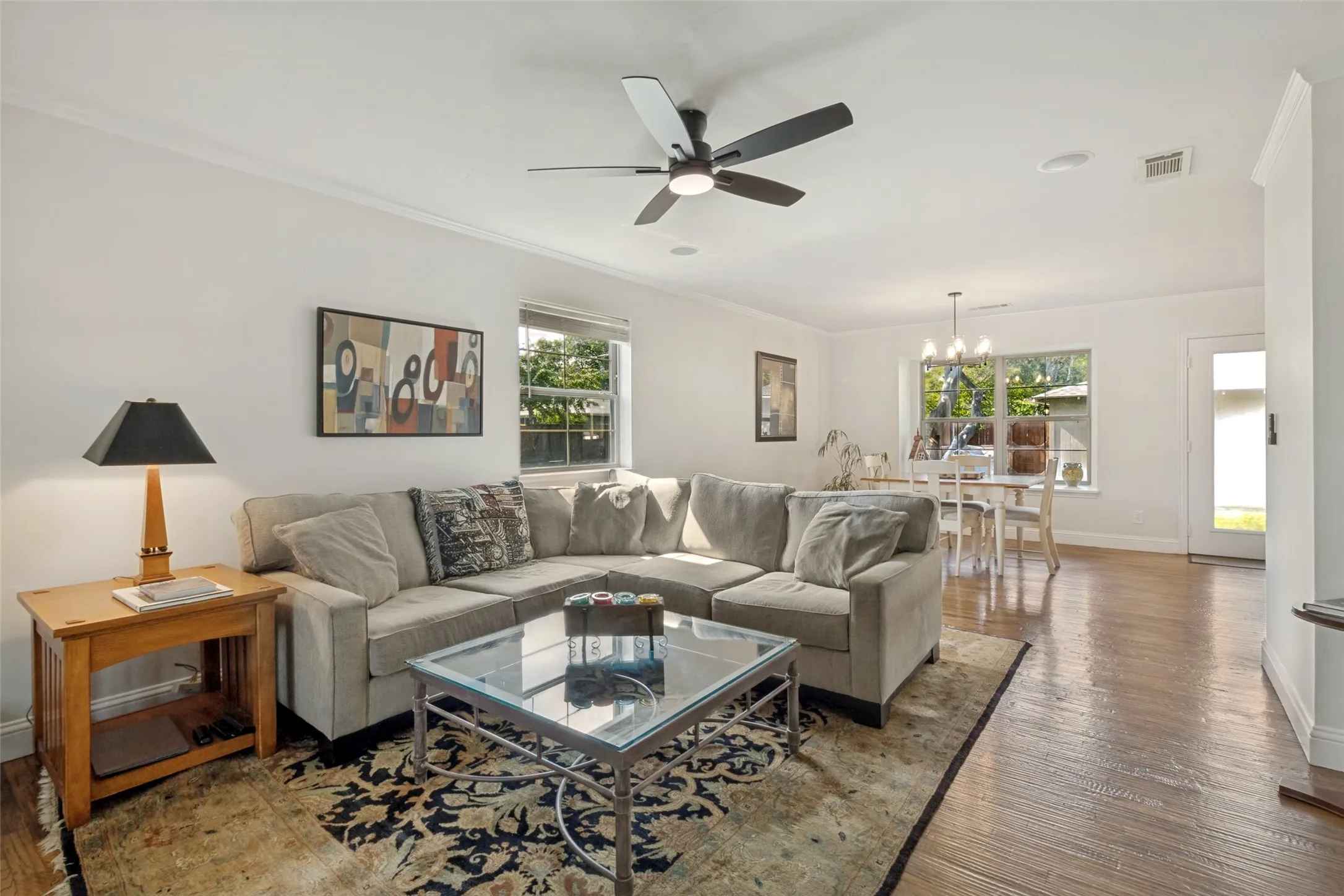 Open-concept living and dining