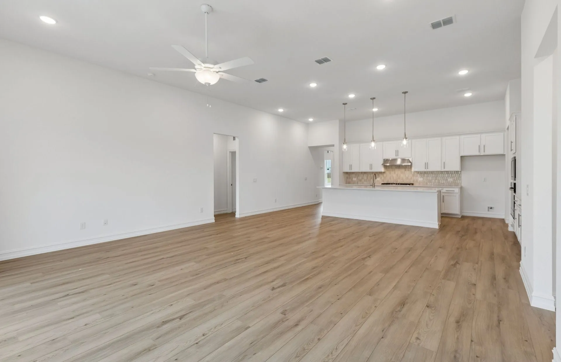 View of kitchen from gathering room