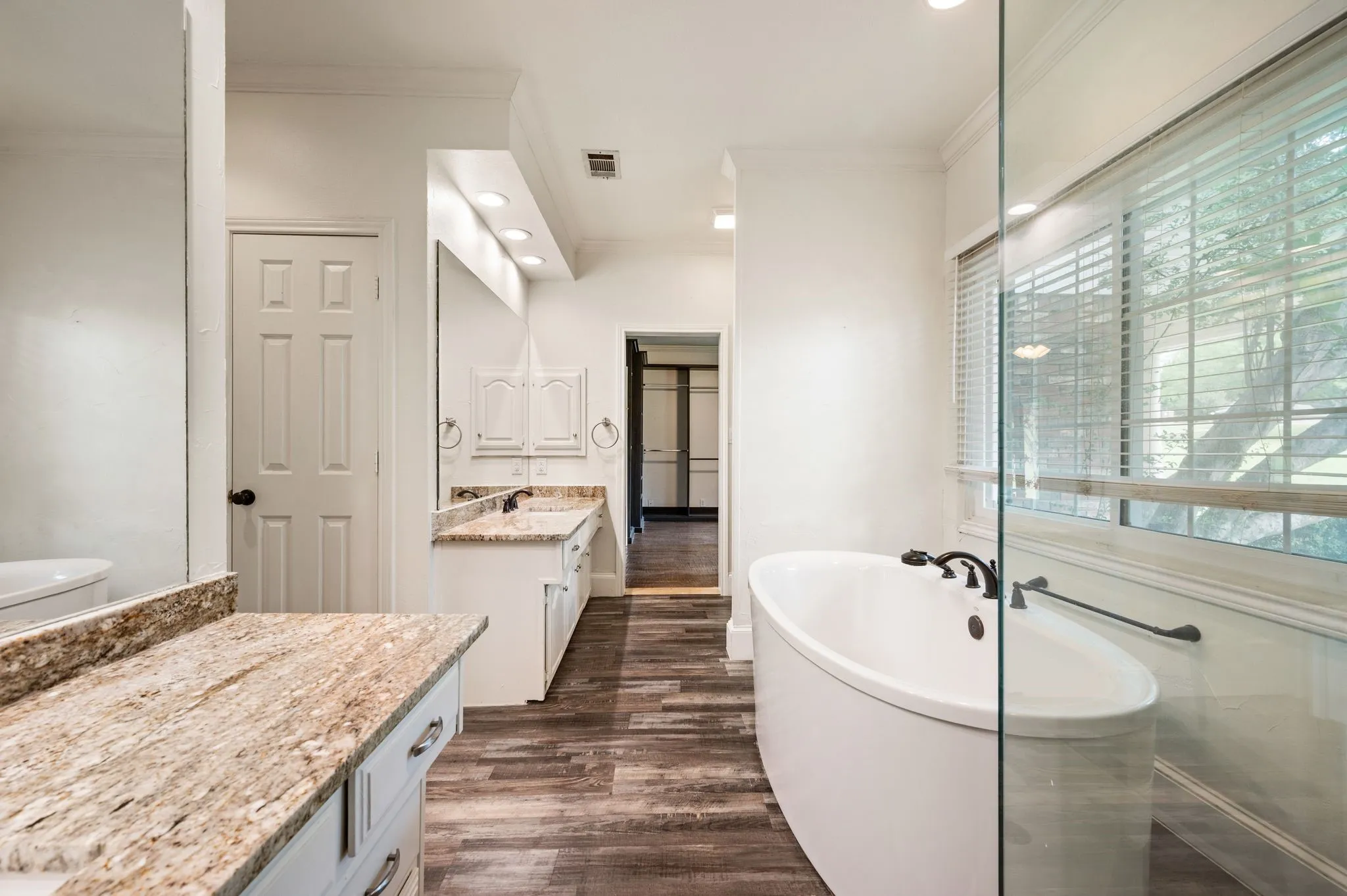 Leads to huge walk-in closet from converted office. Could easily be returned to an office if the buyer chose.