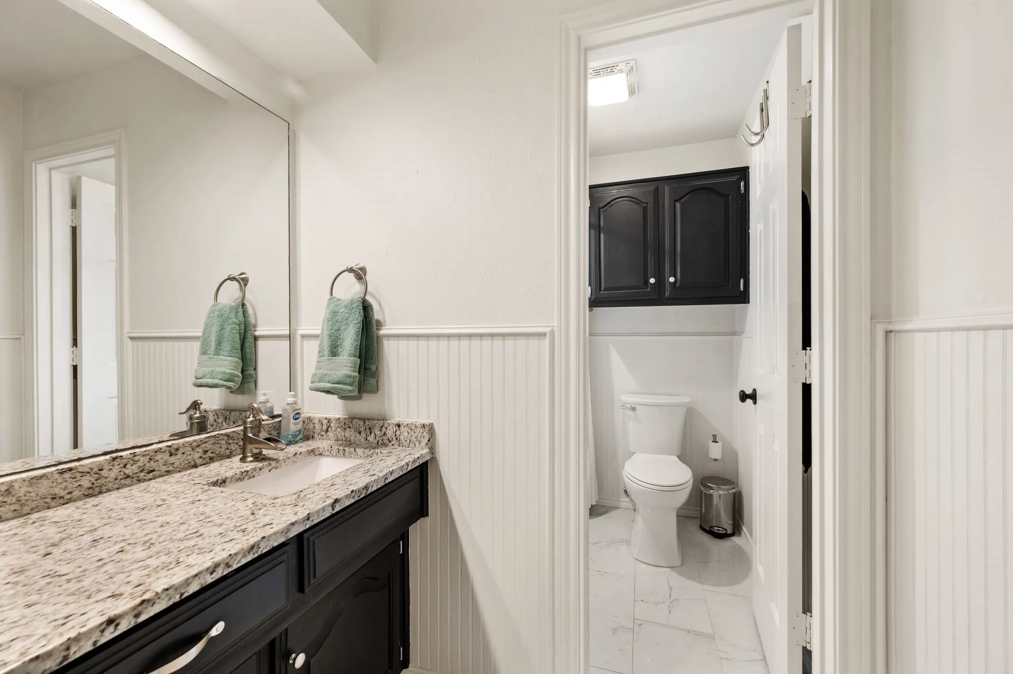 Hall bath 2nd floor. Recently replaced tub & shower combo.