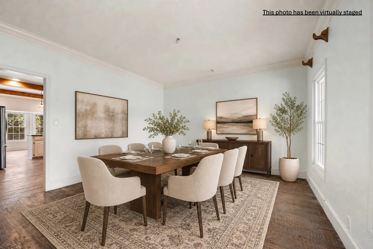 Formal dining room off the kitchen