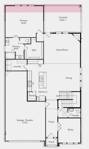 Additional Highlights Include: Extended primary suite and covered patio, 3080 square top 6-lite wood entry door, tiled shower floor at primary bath, and brick front porch
