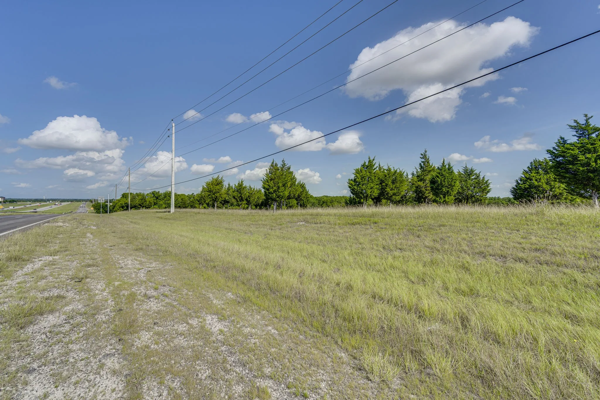 Ground level shot of lot looking North