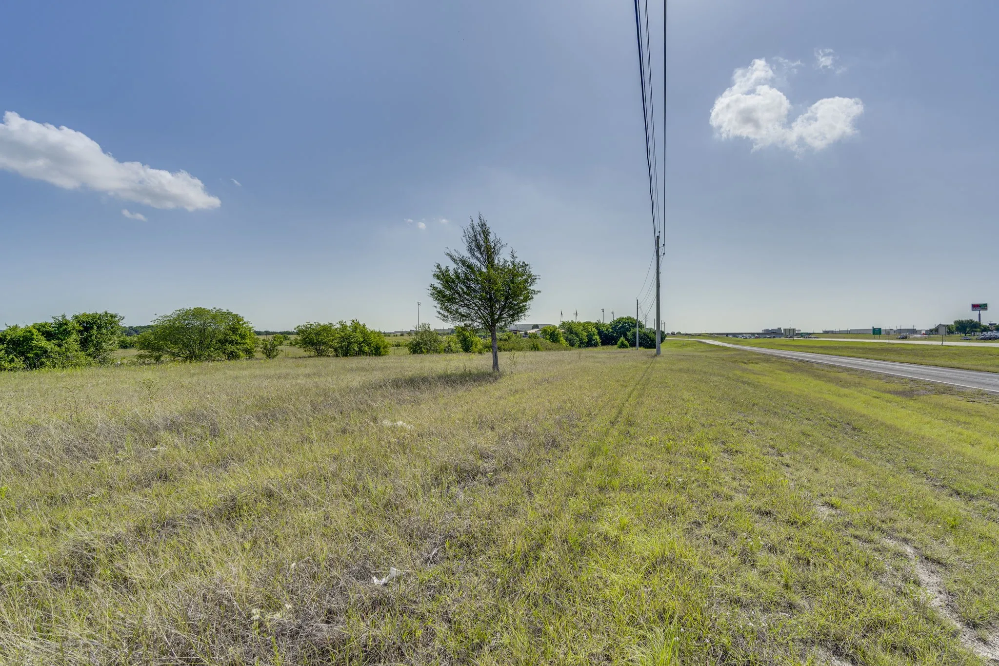 ground level shot looking East