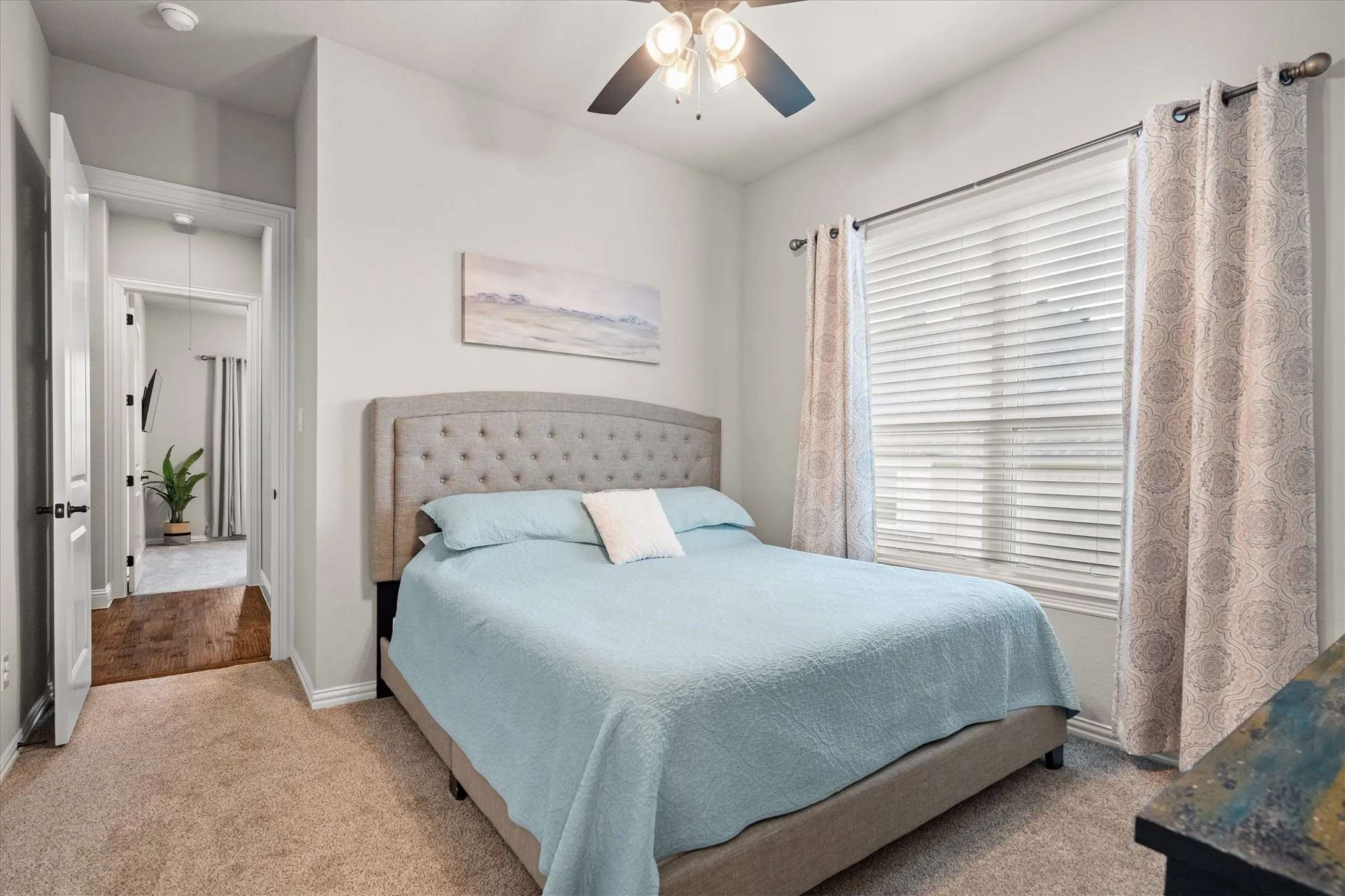 The third bedroom is also steps away from the hall bath in the opoosite direction.