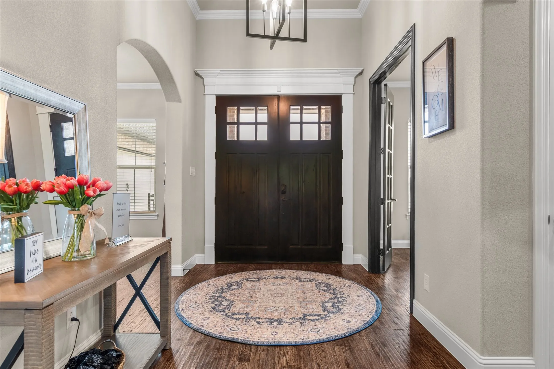 Then spacious entry hall leads to the Living area by way of the dedicated office space and front flexible space.