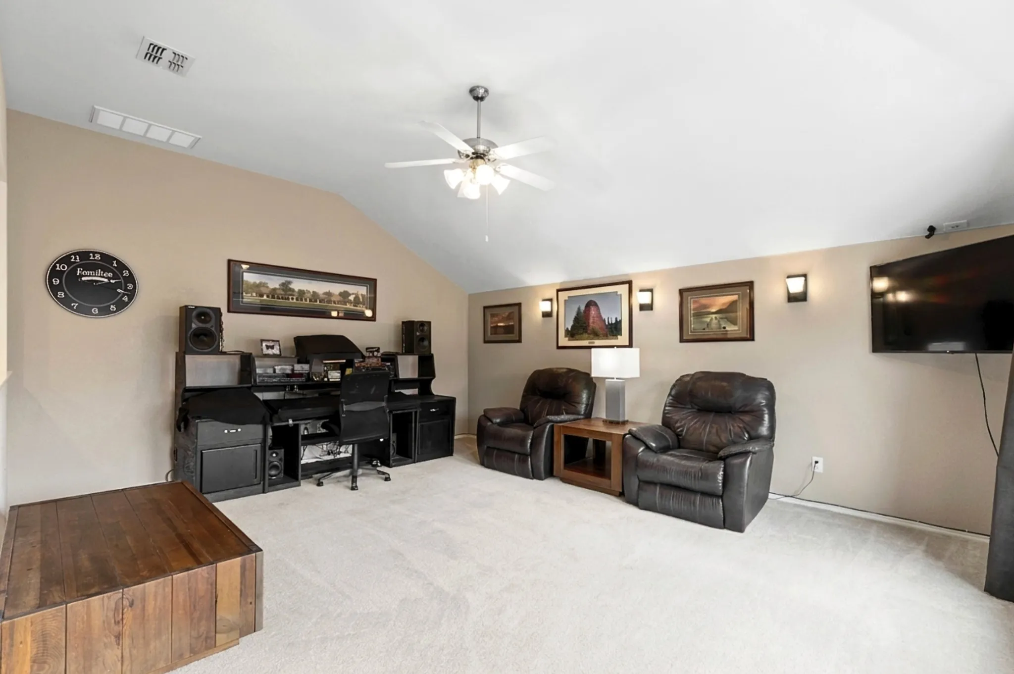 Seller is a professional pianist and uses the gameroom as a home office