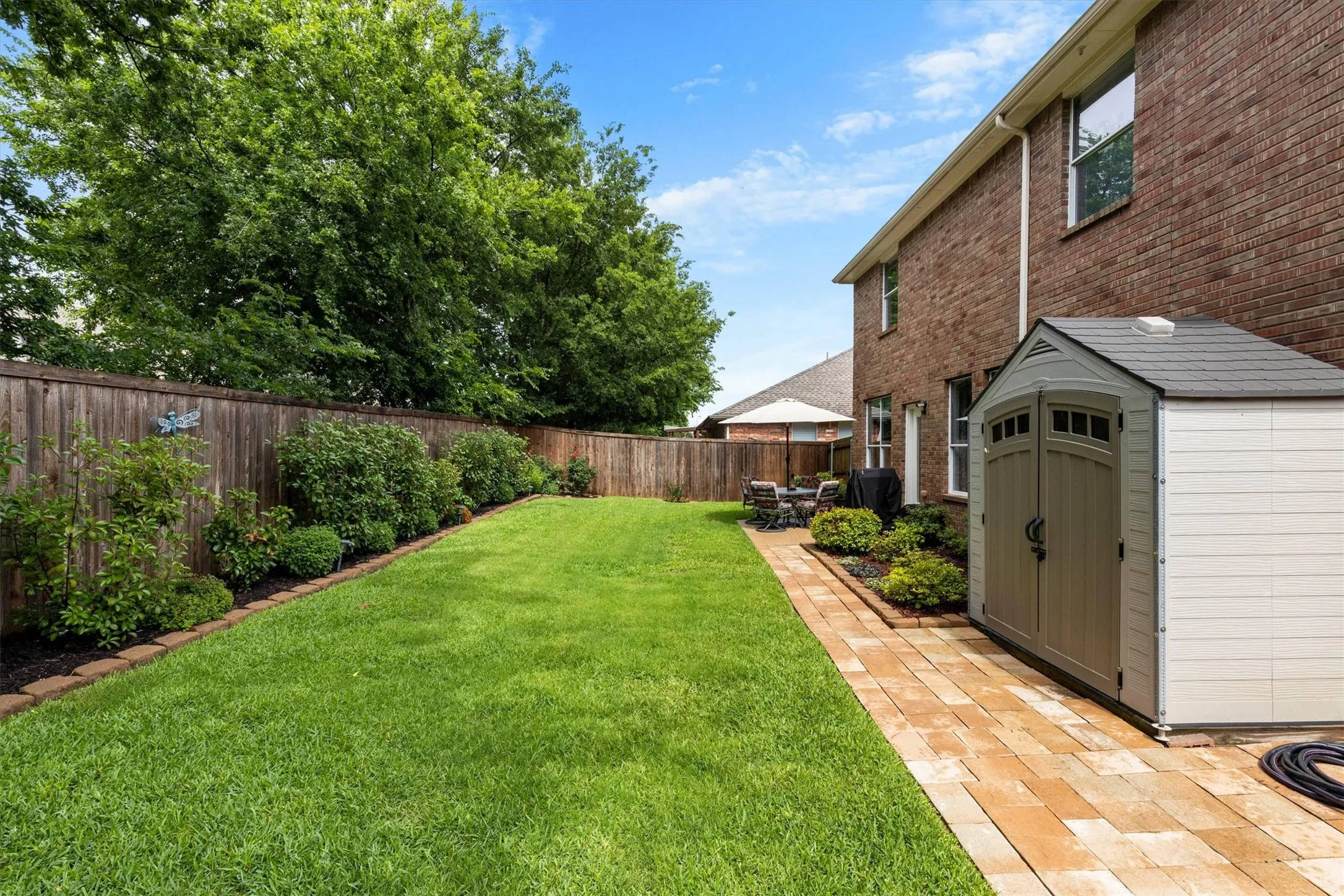 Lush primary backyard