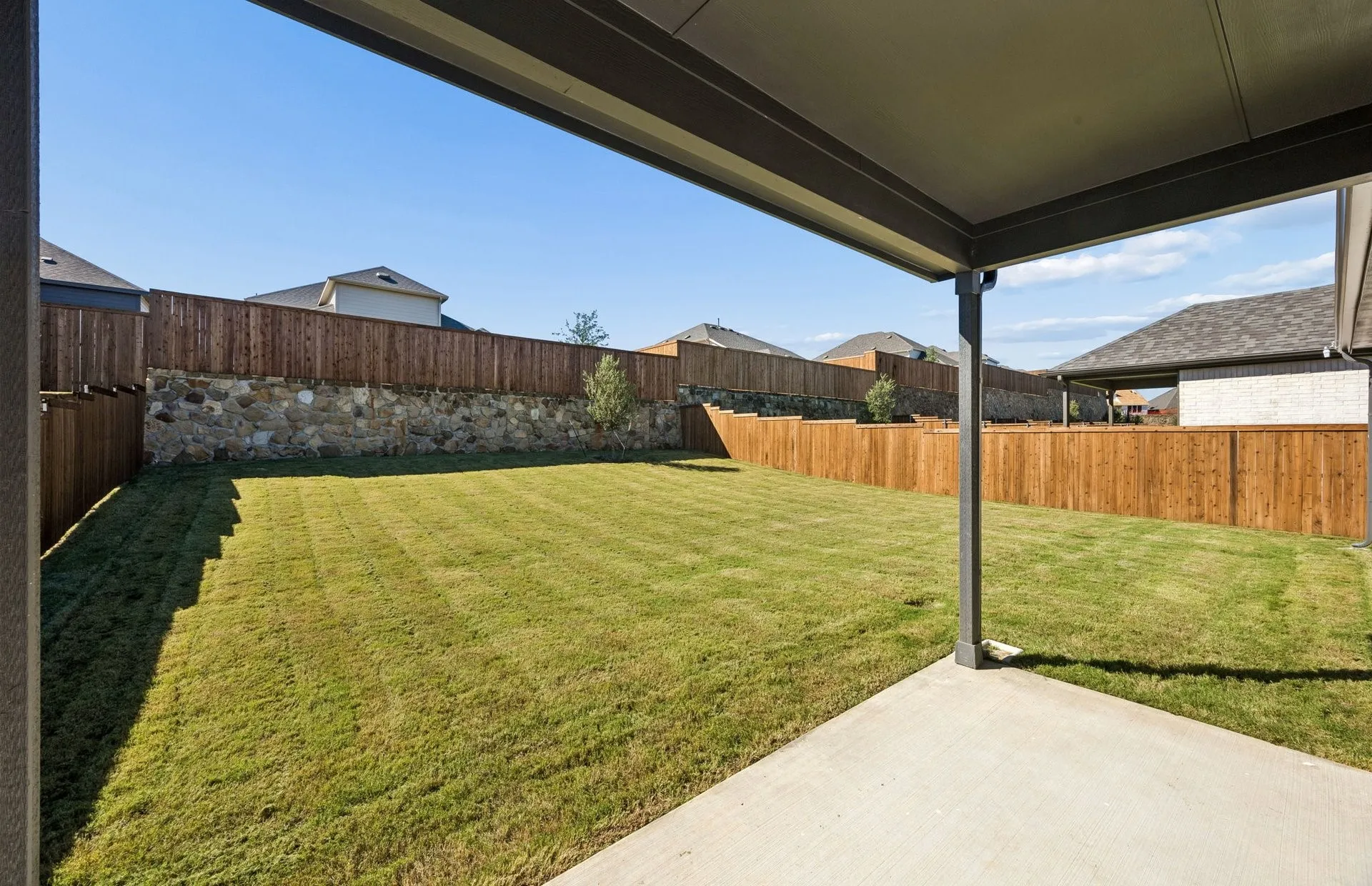 Built-in covered back patio