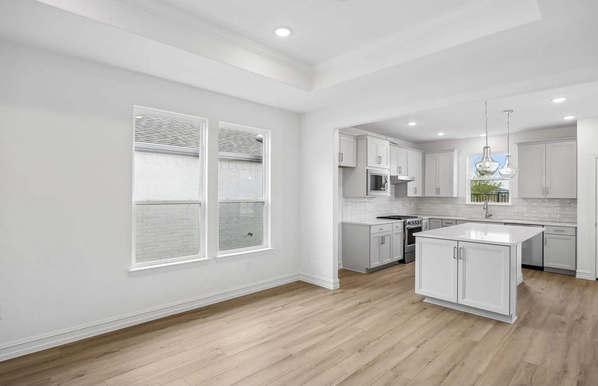 View of kitchen from living room