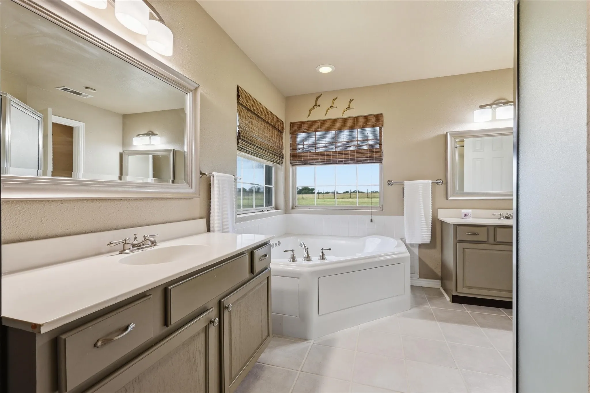 Owner's suite #1 with full soaking tub and standup shower.