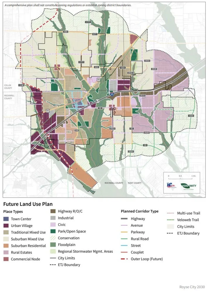 Future Land Use Plan. Illustrating land use designations and planned corridors for the property provided by the city buyer and agent to verify