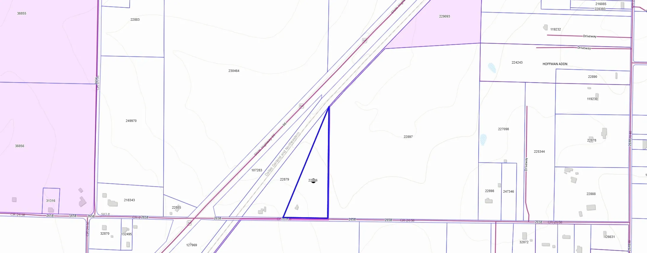 Plat Map. Illustrating the property's boundaries and surrounding parcels