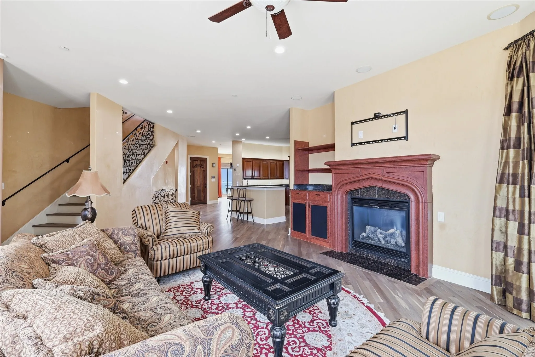 Living room and kitchen