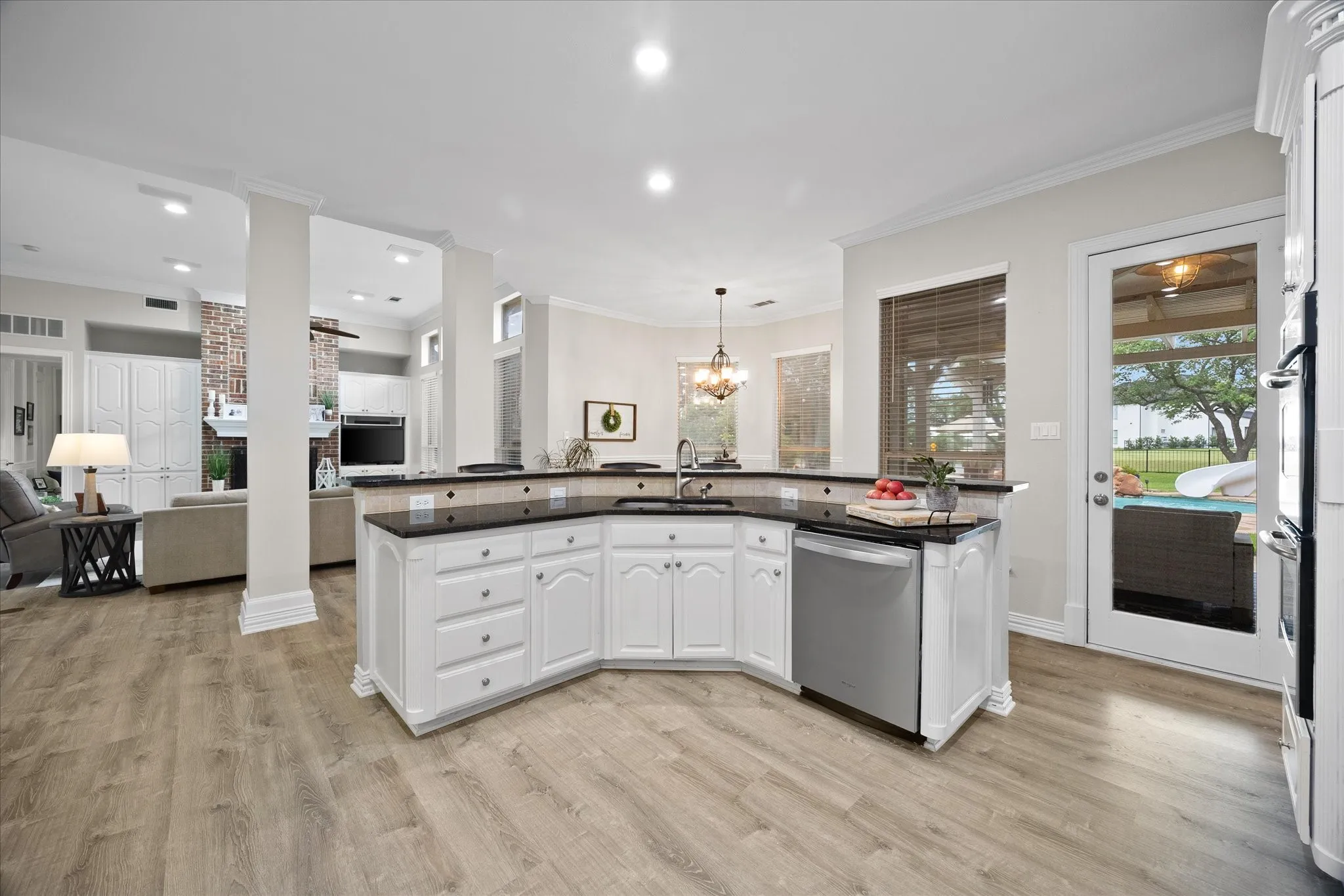 Kitchen opens onto outdoor living area