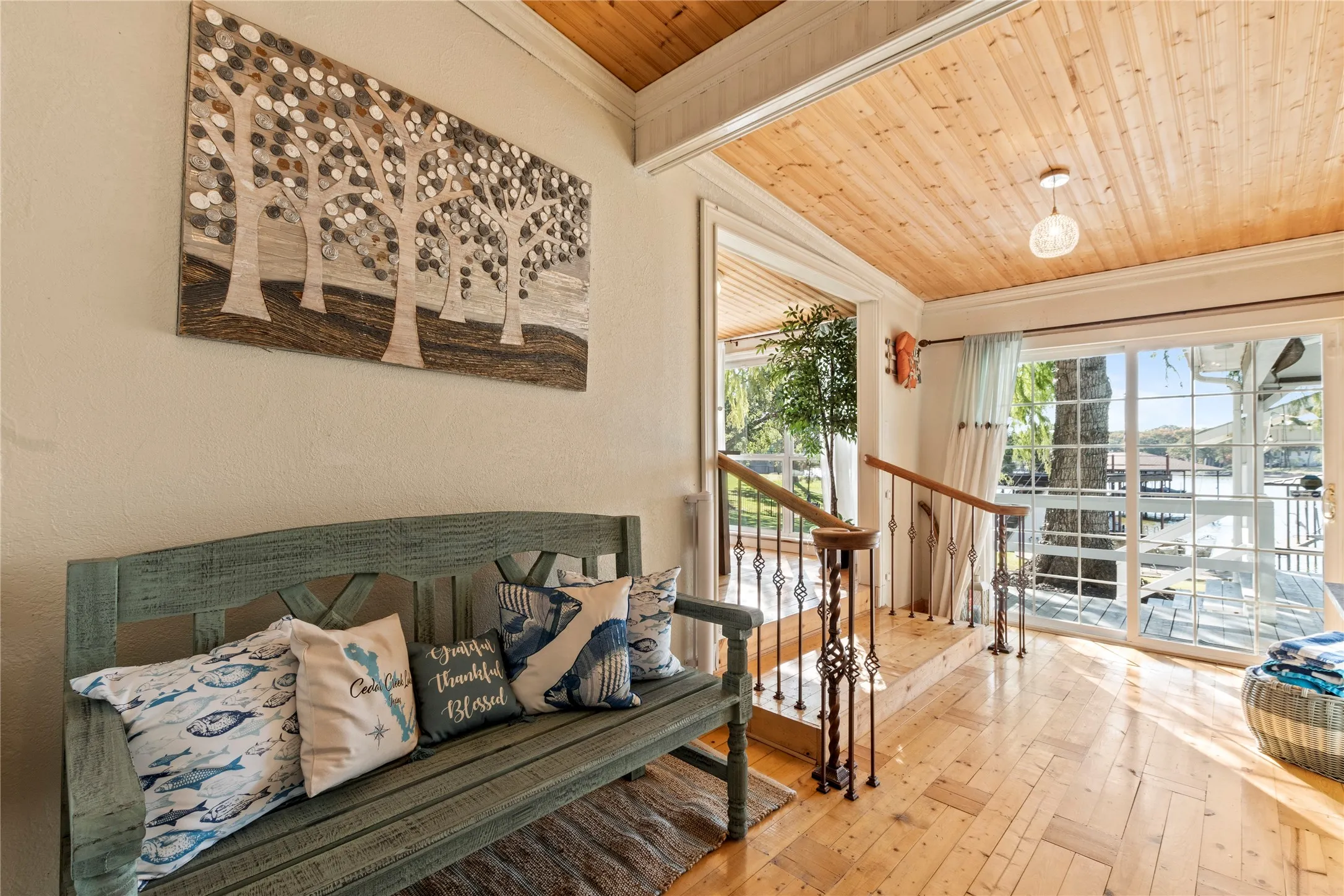 nook featuring beautiful water views and abundant natural light
