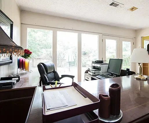 Office open to living room
