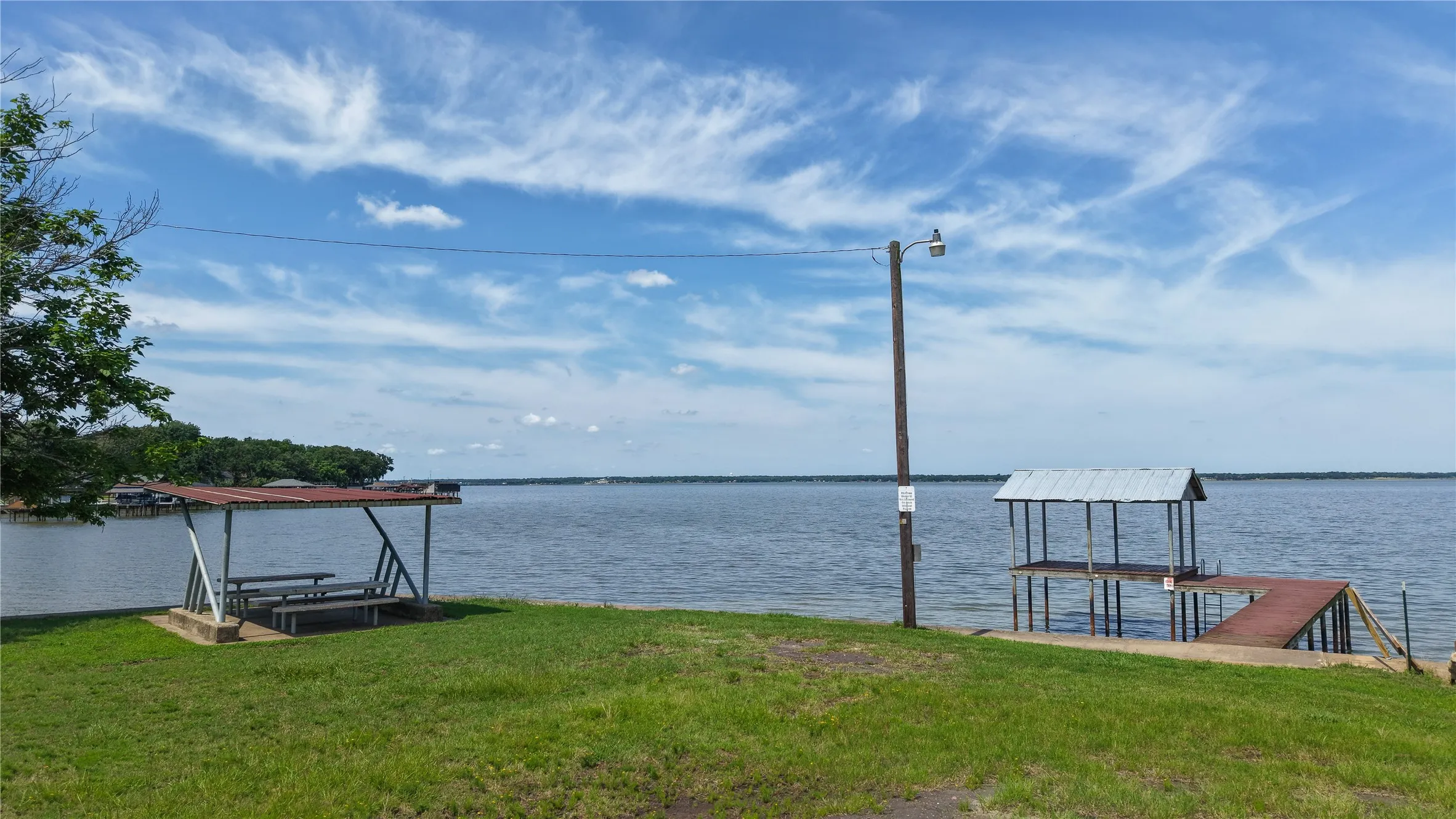 Waterfront Community Boat Dock and Sitting Area