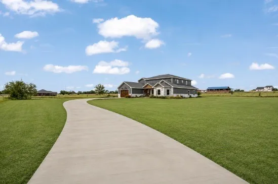 Virtually finished driveway entrance