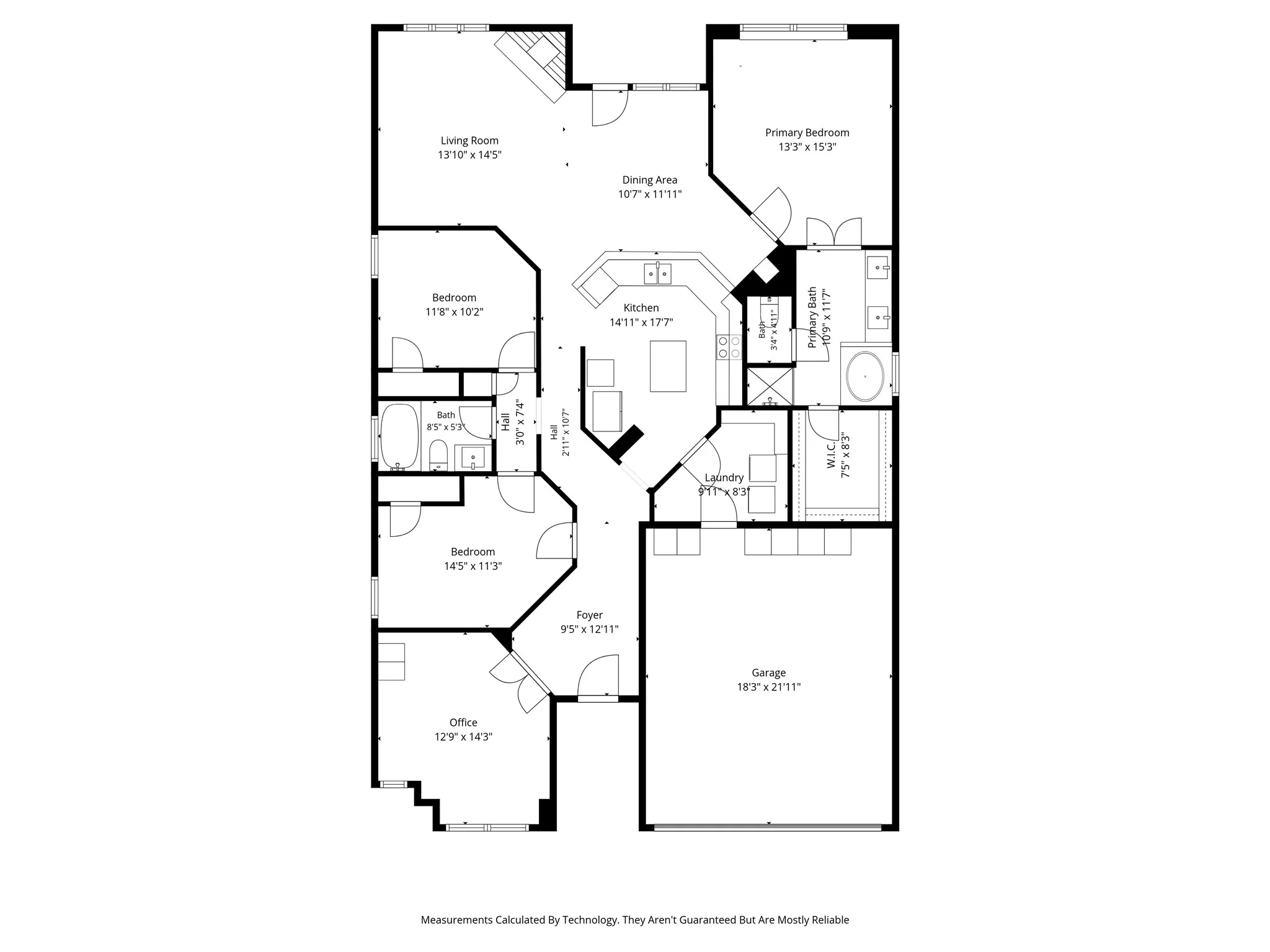 View of room measurements and locations of rooms.  DR Horton builder.