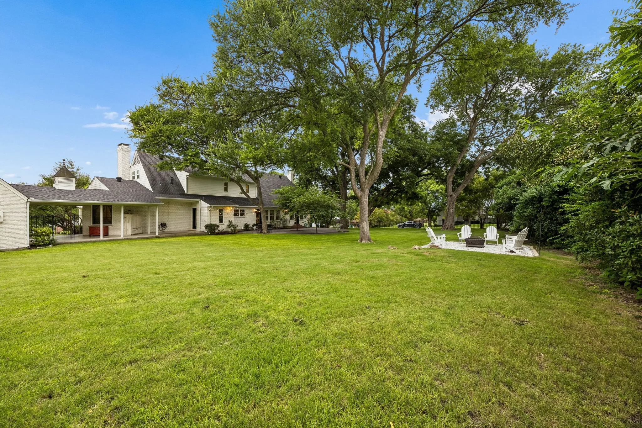 The private oversized backyard is a wonderful place to play or entertain.