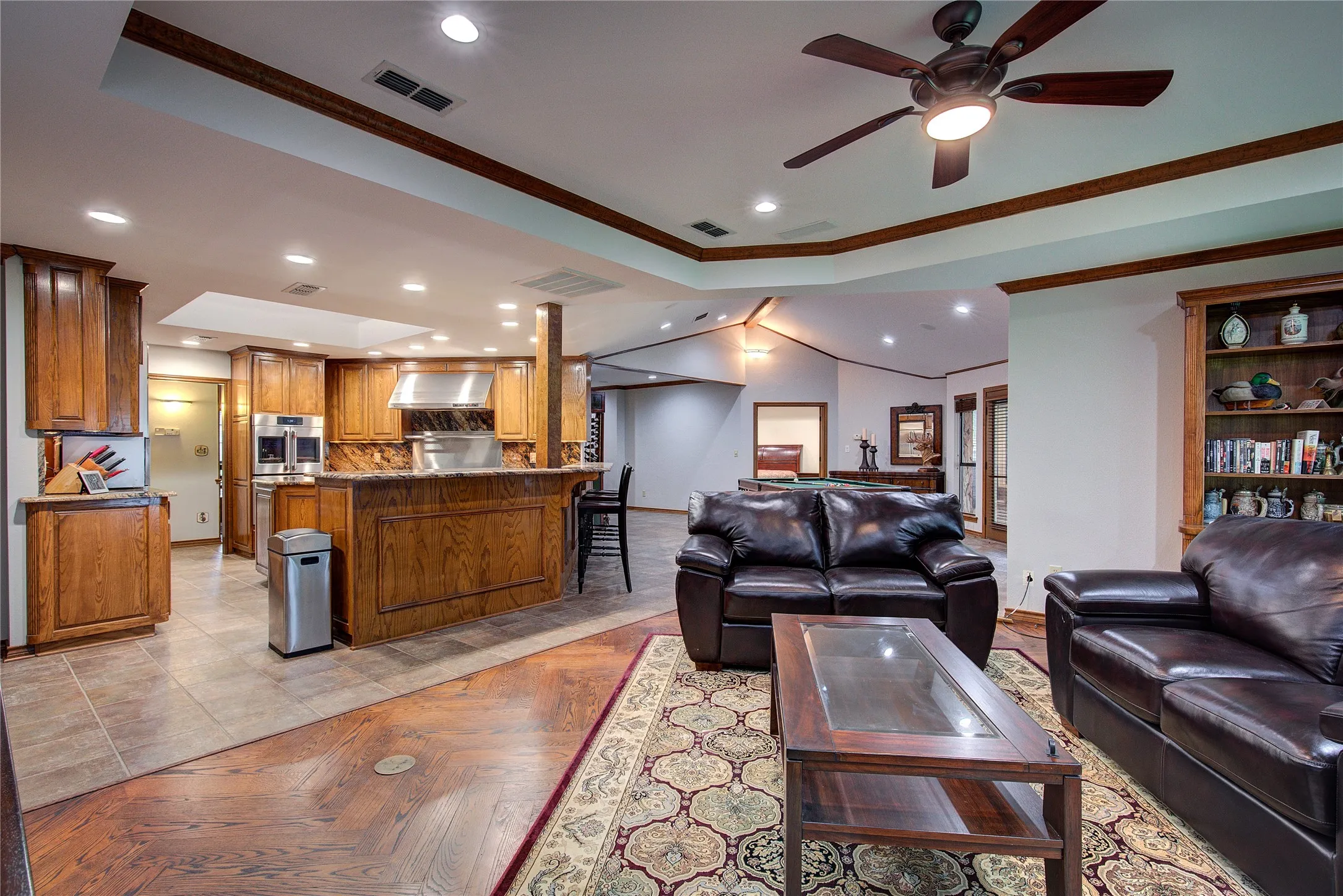 Living room is open to kitchen