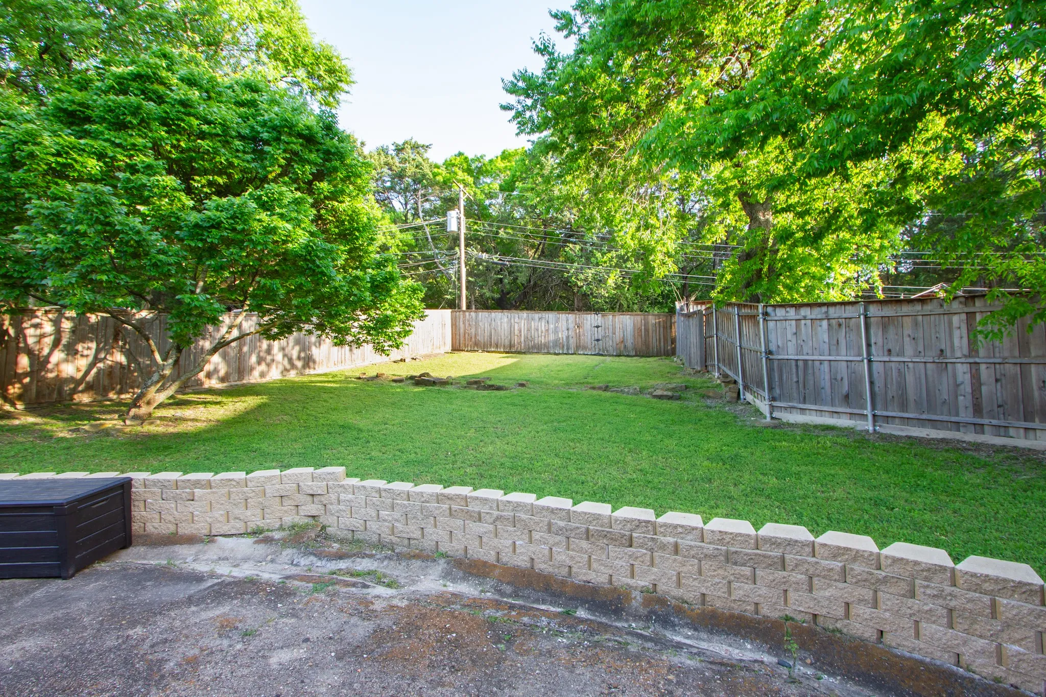 View of yard with a patio area and a fenced backyard