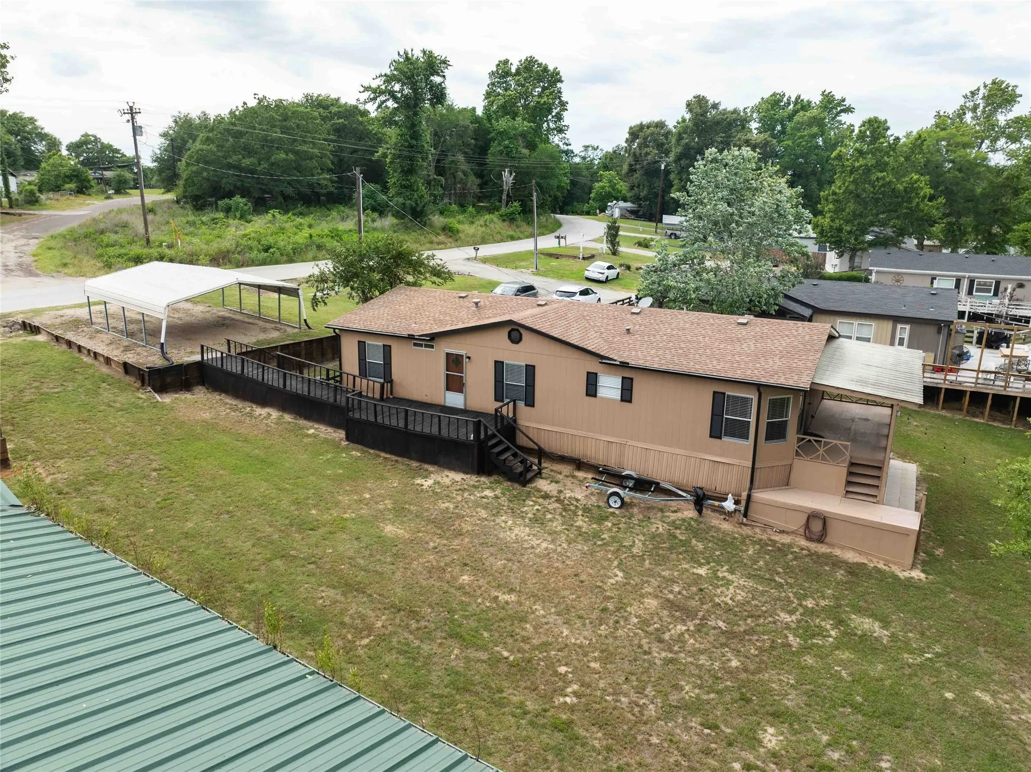 full view of home, carport and porches