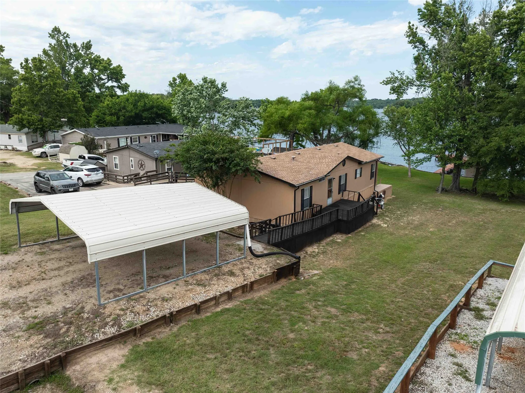 carport and home on the water