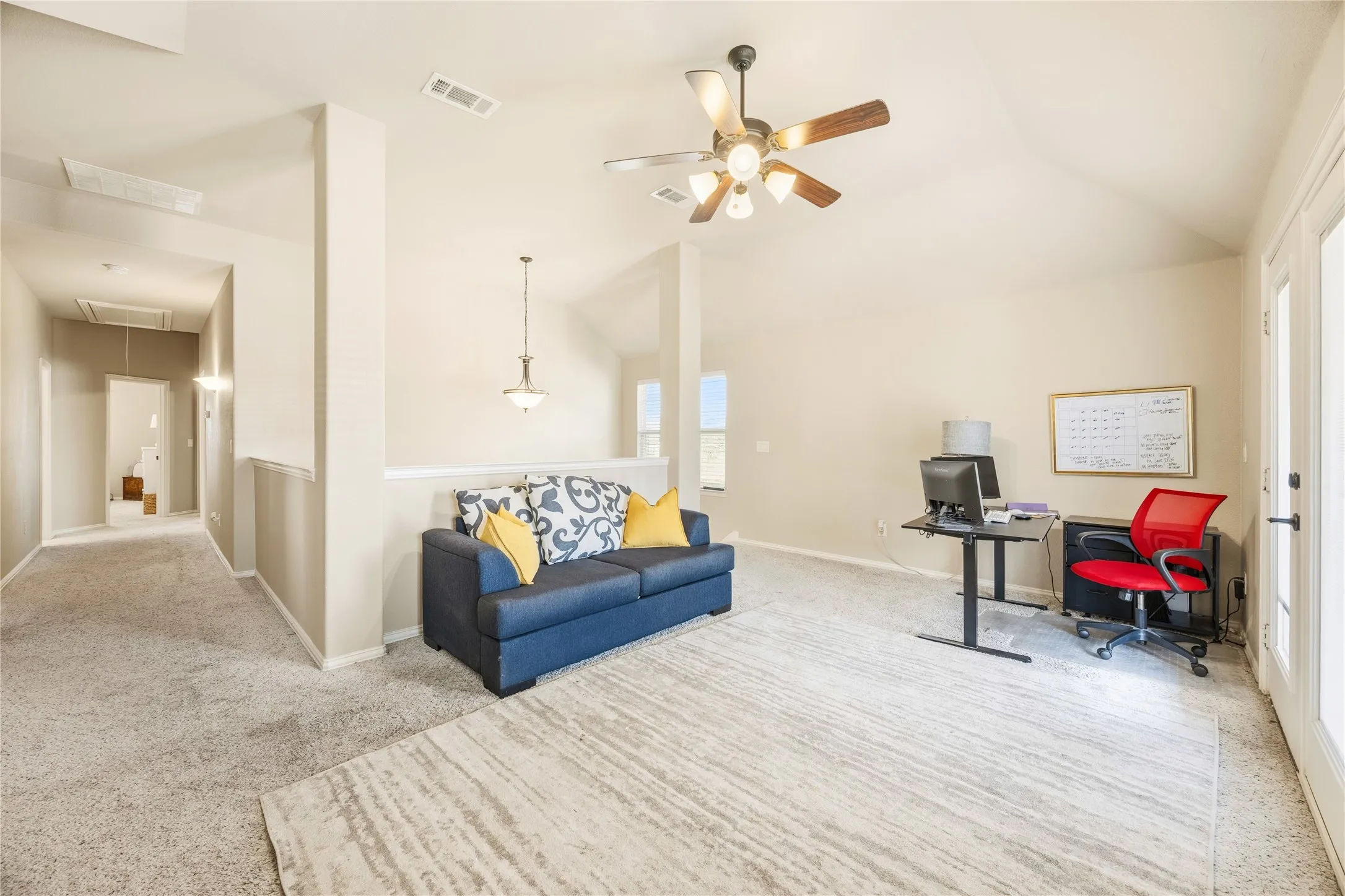 At the top of the stairs is a room that can be game room, office, flex space? You call it! Enjoy the balcony for a quiet escape.