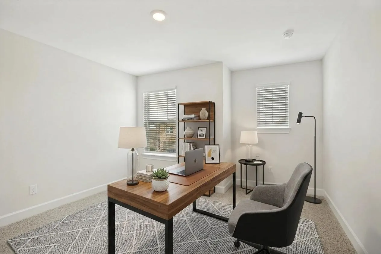 Bedroom 3 staged as office