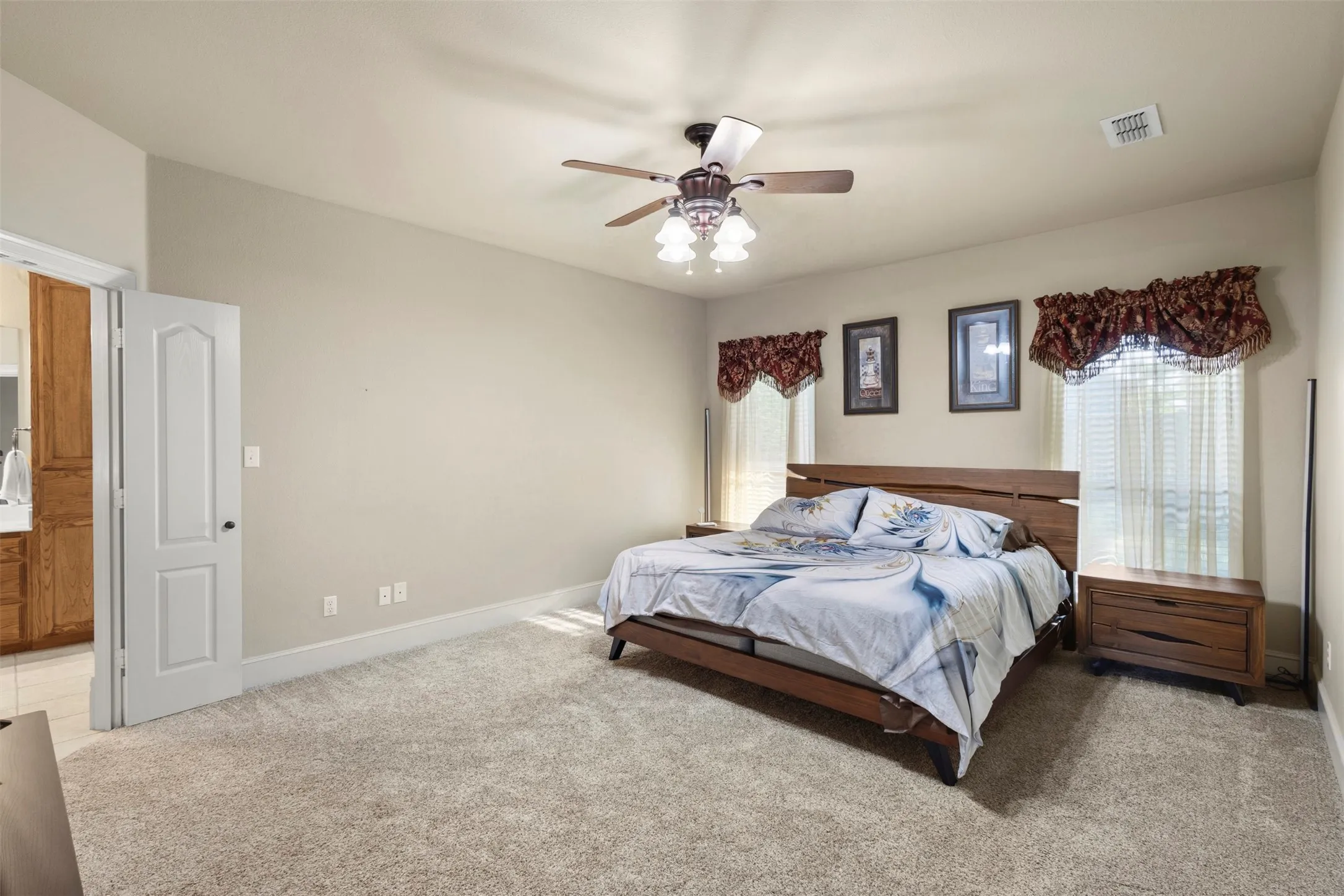Spacious primary bedroom
