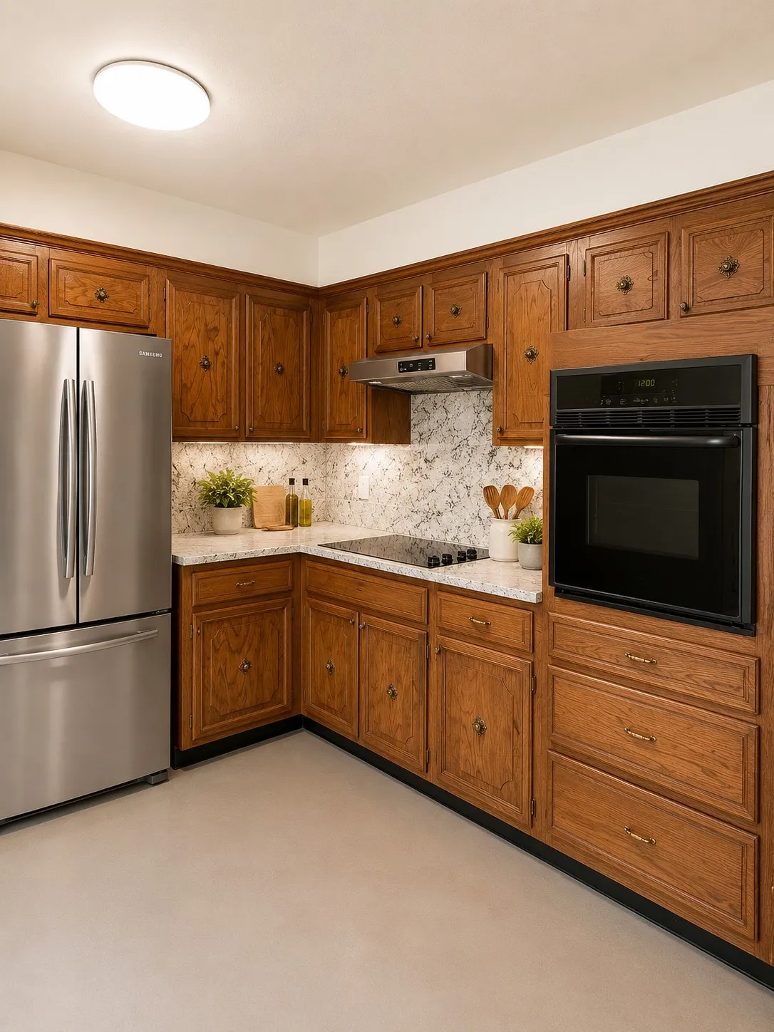 Kitchen Staged with Refrigerator