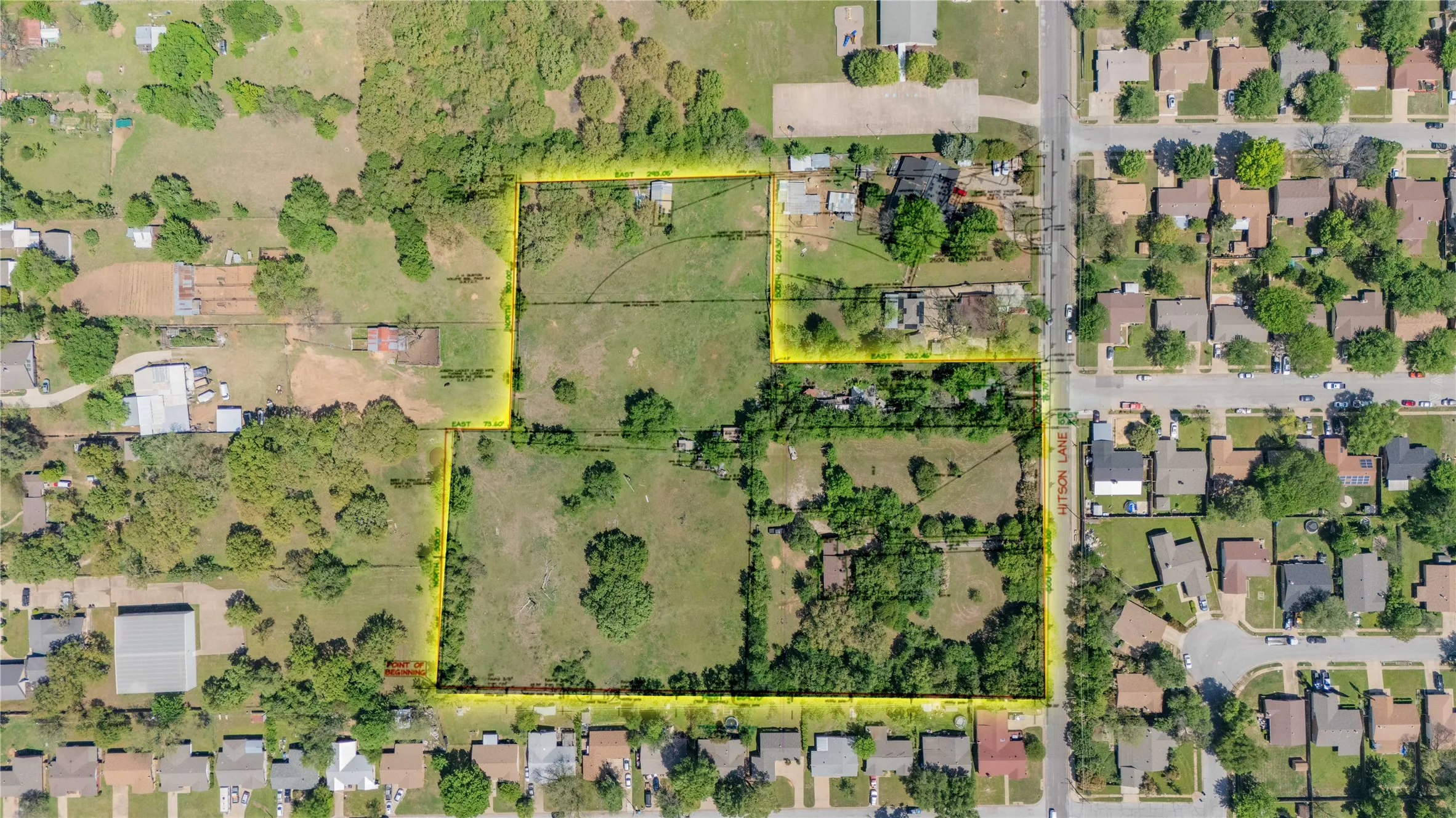 Property Survey. Outlining the boundaries and dimensions of the property