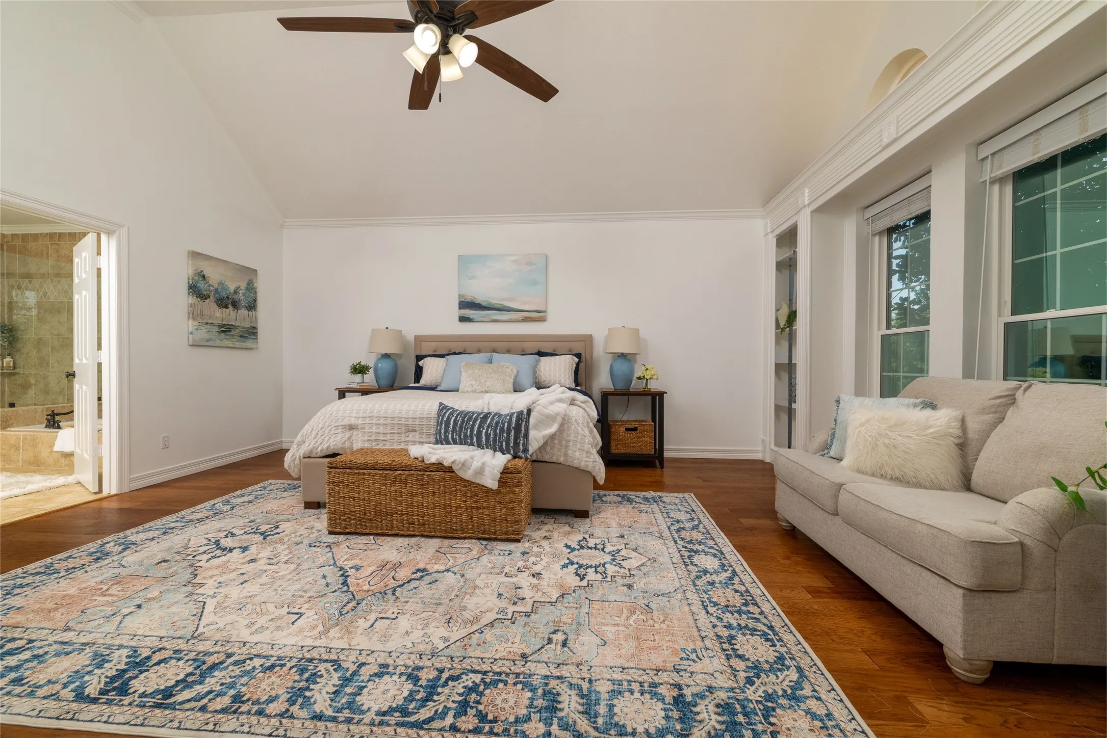 The windows are triple-glazed in the owners suite for a quiet nights sleep.