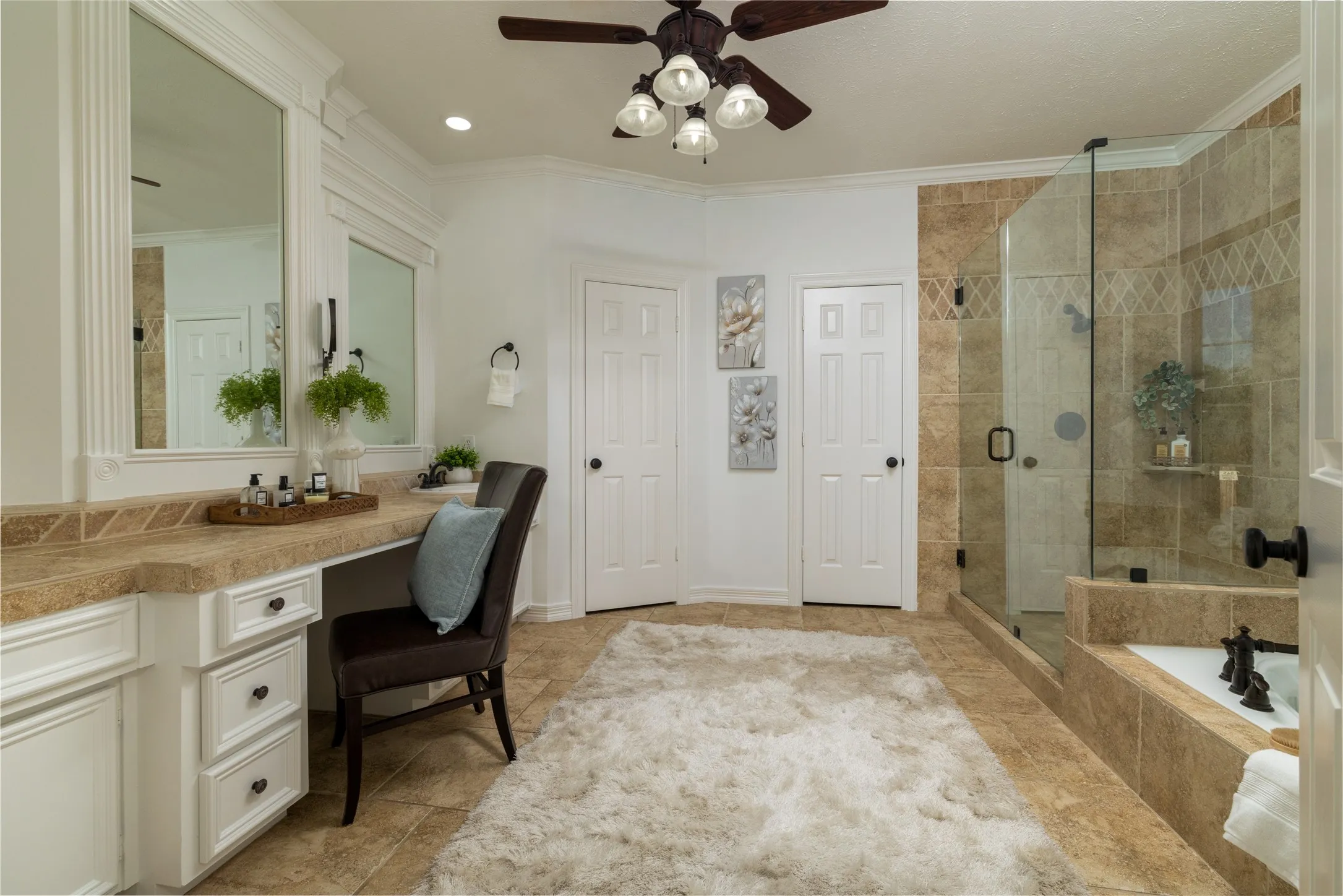 The spa like owners bath is perfect after a long day.