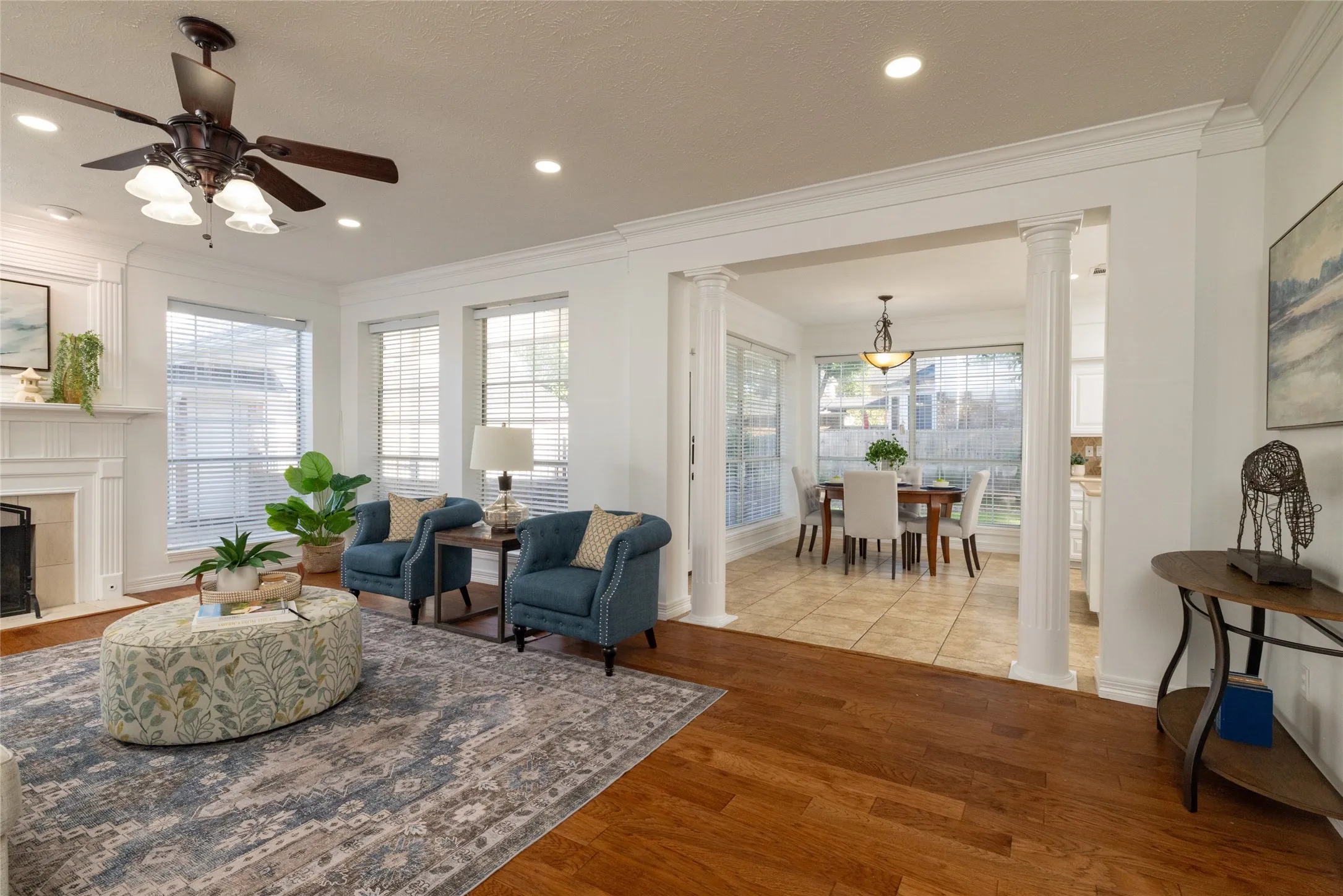 Kitchen opens to the living just enough for entertaining, but not so your guests can watch you cook.