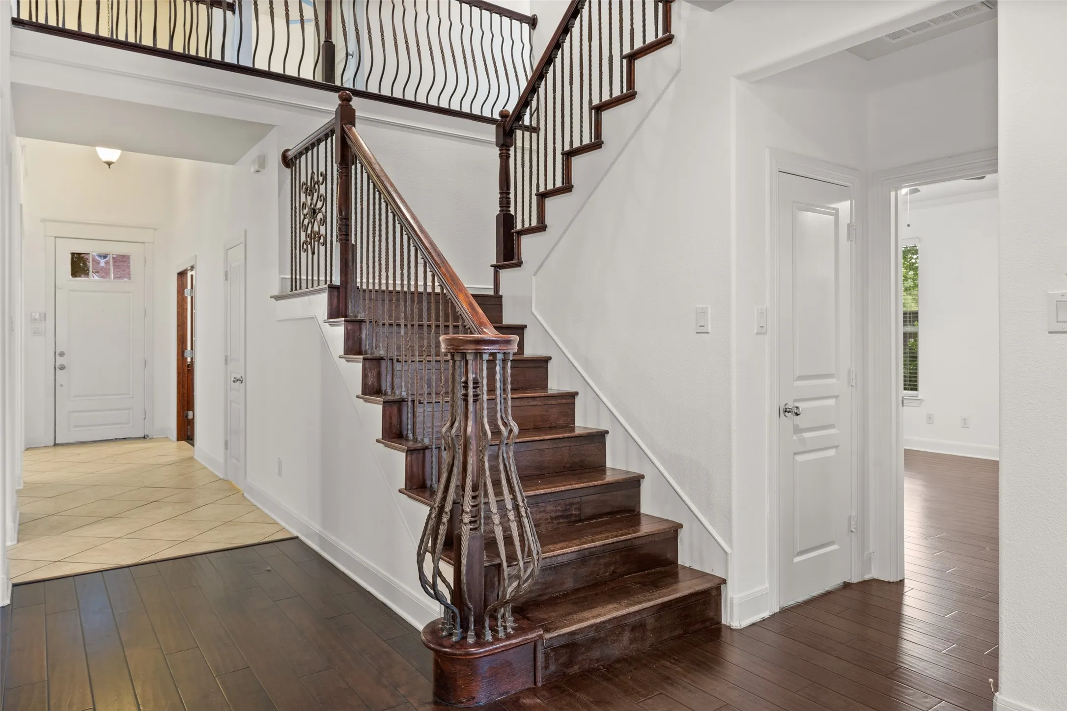 Stairway with tile flooring
