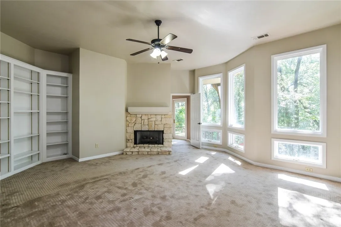 Large master suite with fireplace