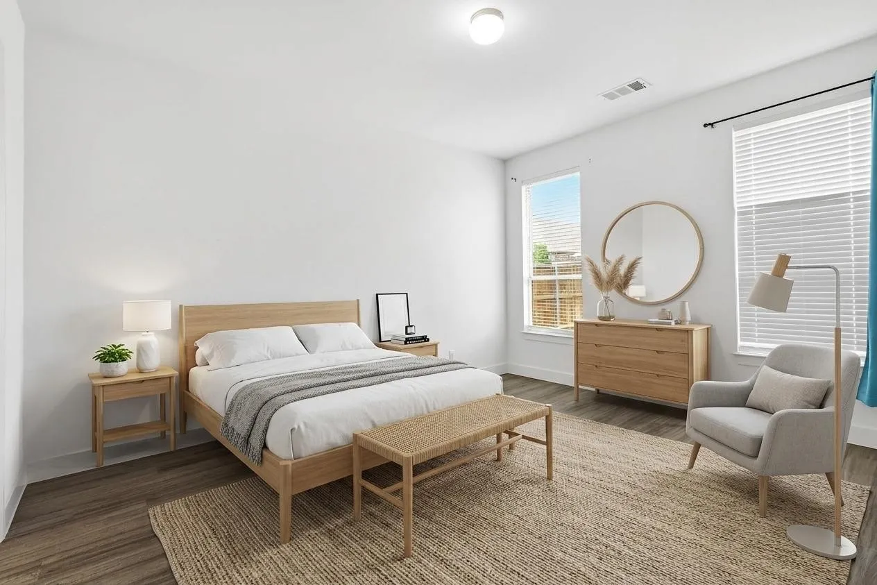 Bedroom virtually staged