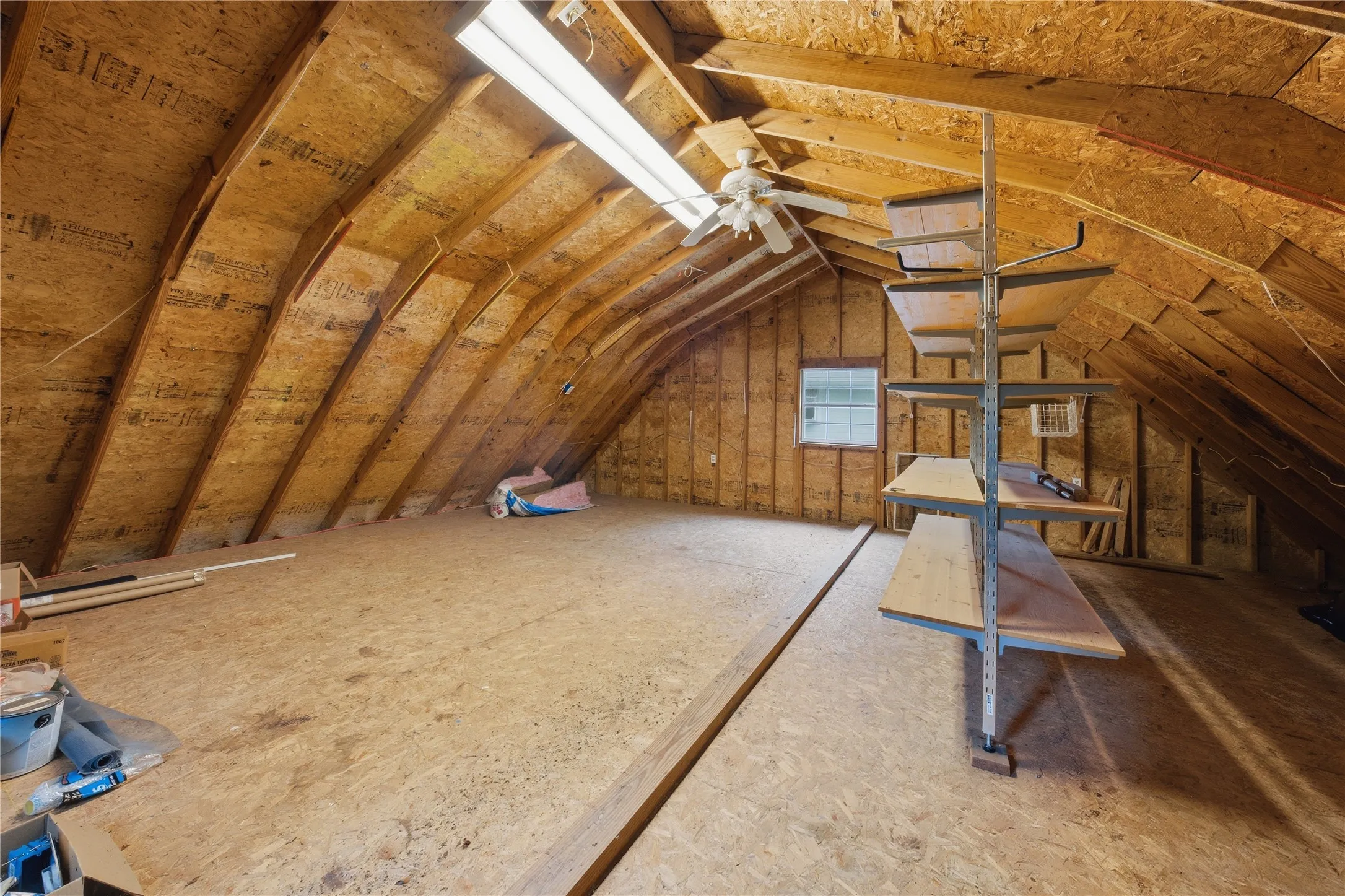 Spacious attic offering extensive storage