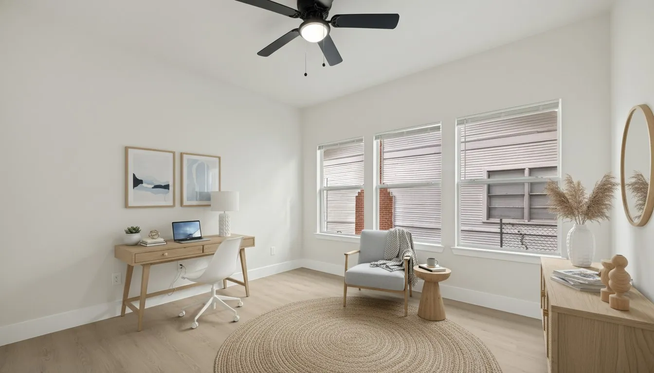 Virtually staged bedroom