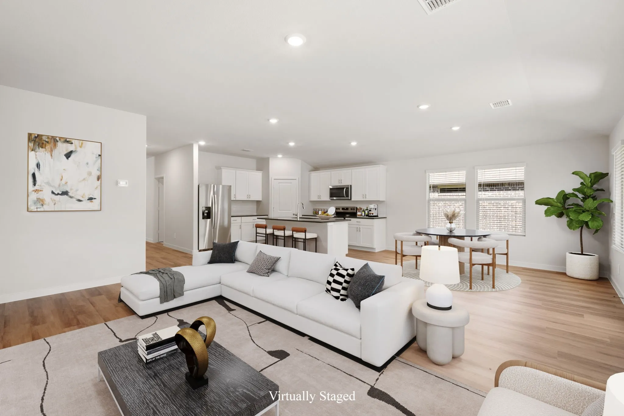 Virtually staged living room