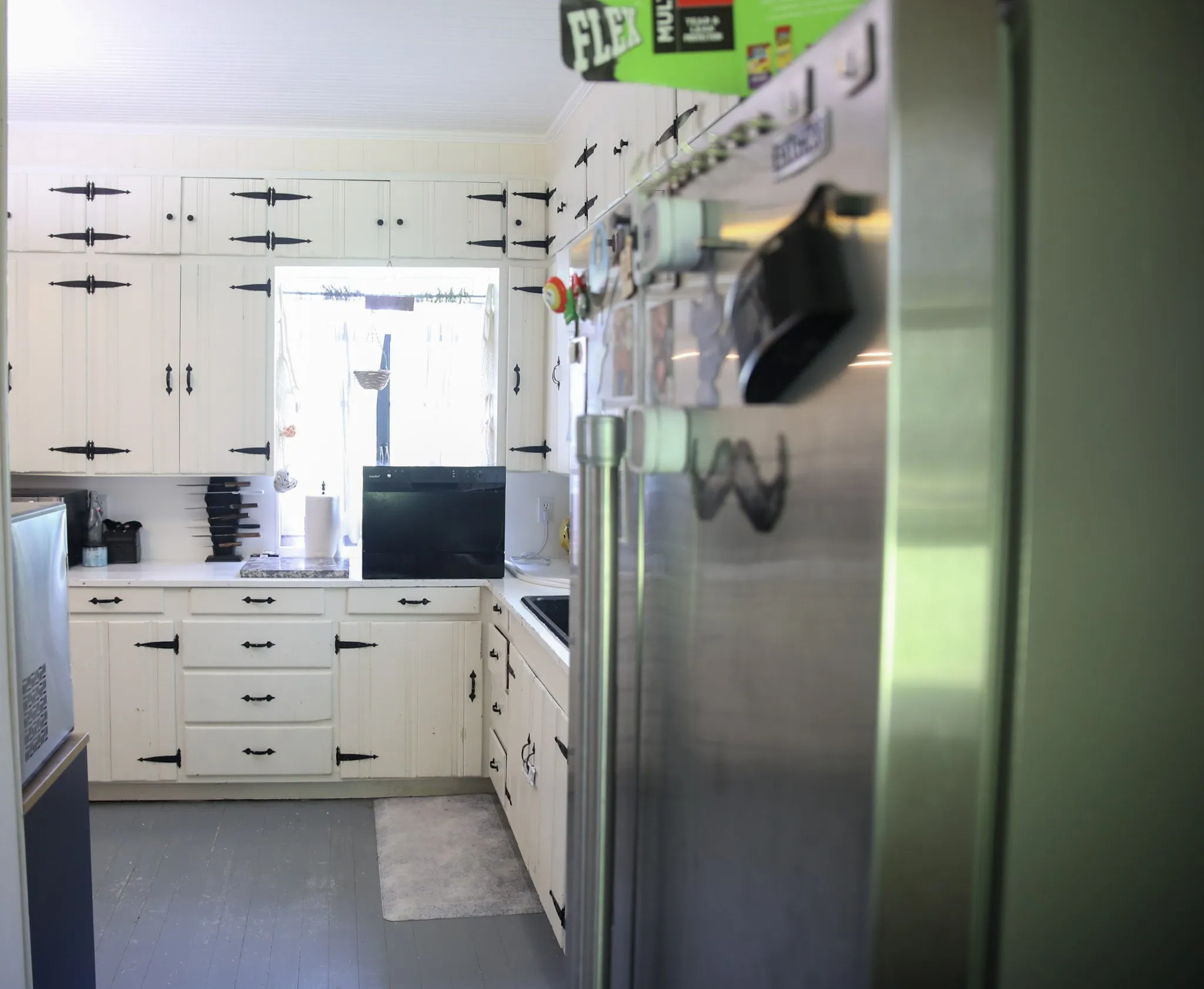 View from backdoor into kitchen